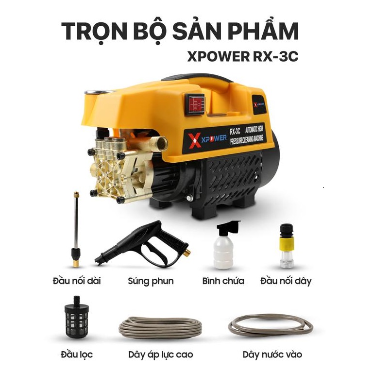 Máy Rửa Xe 3800W XPOWER RX-3C Áp Lực Cao