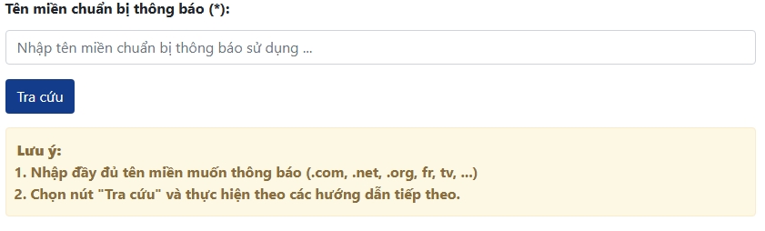 ô tra cứu tên miền