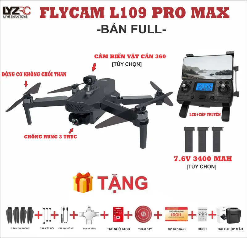 Flycam L109 PRO MAX Phiên bản mới 2025