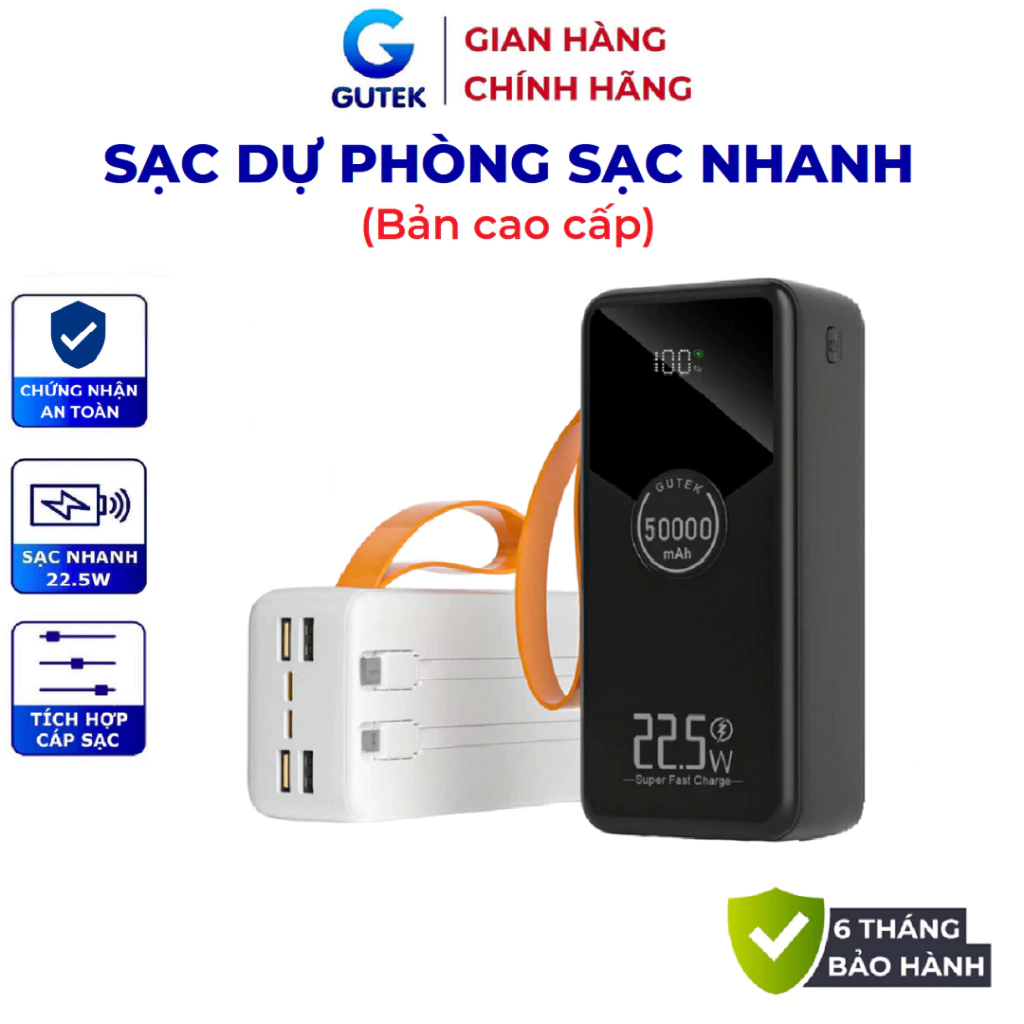 Sạc dự phòng 50000mAh Gutek GT240 Sạc dự phòng 50000mAh Gutek GT240