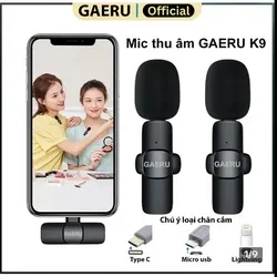 Mic thu âm cài áo không dây GAERU K9 f Mic thu âm cài áo không dây GAERU K9