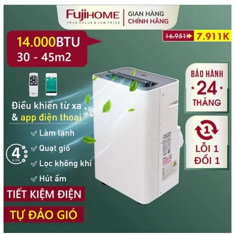 Máy lạnh di động FUJIHOME PAC14 14000BTU Máy lạnh di động FUJIHOME PAC14 14000BTU