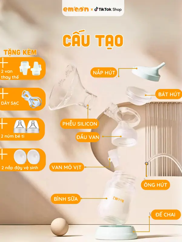 Máy Hút Sữa Điện Đôi EMOON 2 Máy Hút Sữa Điện Đôi EMOON